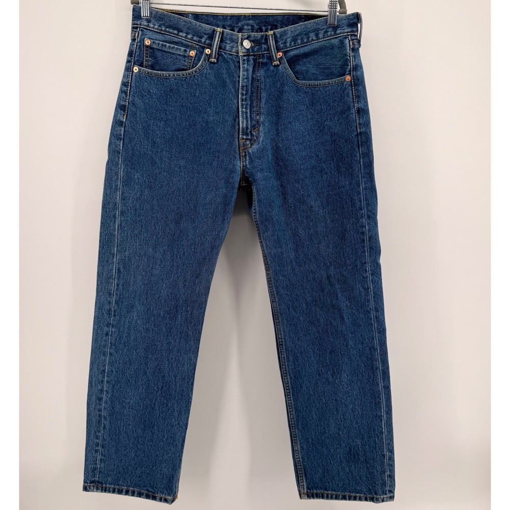 Levi's Jeans Mens 34x29 Blue 505 Regular Fit Straight Leg Medium Wash Denim